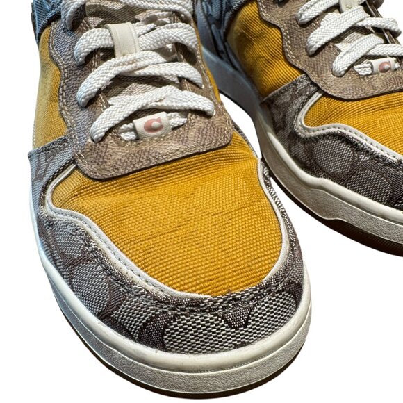 COACH C201 Mixed Media Signature Sneakers Size 9B, EUR 39.5 Preppy Coach Logo - Picture 11 of 16